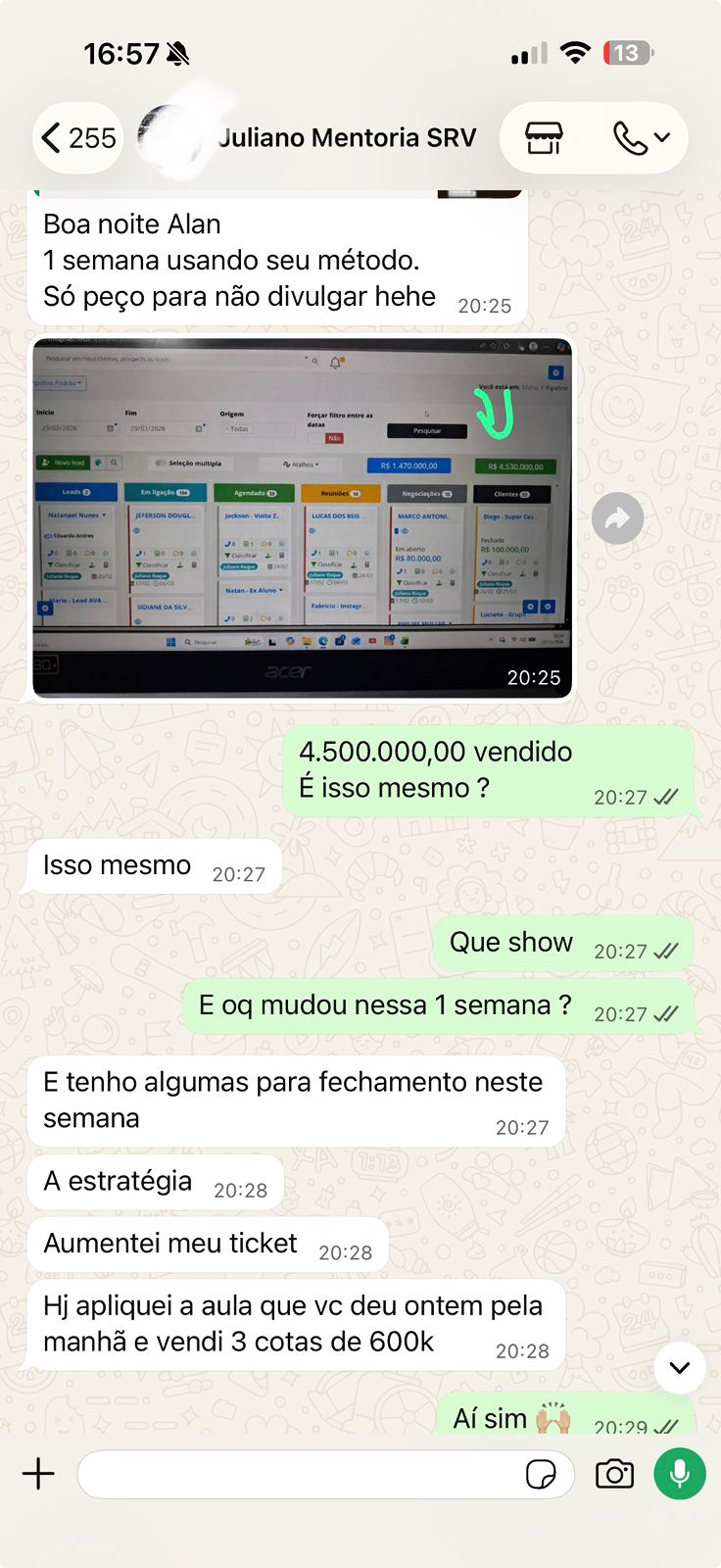 Juliano fechou R$4,5 milhões na semana
